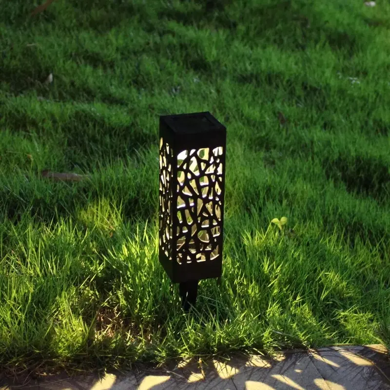 Солнечный полый дорожный светильник, светодиодный наружный водонепроницаемый садовый фонарь на колышке, солнечный ландшафтный светильник