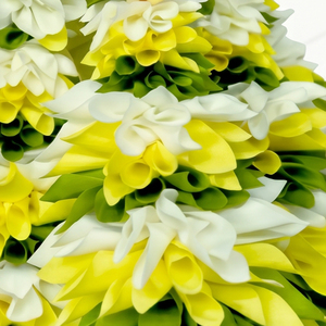 Guirlande de fleurs artificielles blanches et jaunes décorative à suspendre pour mariage, festival, temple, décoration florale pour la maison - Product Image 3