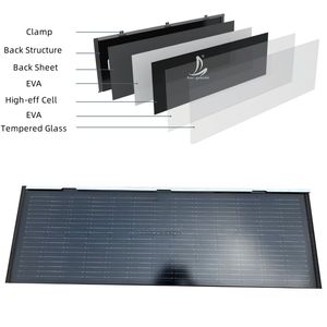 Tuile solaire noire BIPV avec conception d'ondulation de l'eau | 80W | 1190x390mm | <span class=keywords><strong>Triple</strong></span> étanche | Résistant au feu pour bâtiment commercial - Product Image 3