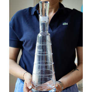 Bouteille à vin en cristal modèle Synphonie classique Christofle pour whisky, cadeaux d'affaires, en métal, verre et plastique durables, manuelle - Product Image 1