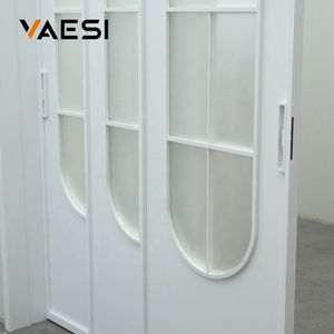 Cửa trượt kiểu Pháp cho vách ngăn nội thất phòng ngủ màu trắng tối giản cách âm cửa trượt với vỉ nướng - Product Image 2