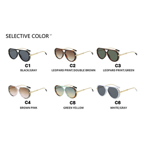 แว่นกันแดดทรงกบสองชั้น Kedun สำหรับผู้หญิง รุ่นอินเทรนด์ สไตล์ยุโรปอเมริกัน ย้อนยุค แฟชั่น กรอบใหญ่ ป้องกันรังสียูวี 400 - Product Image 5