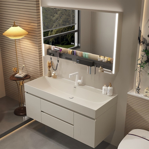 Meuble de salle de bain intelligent en pierre dorée - Vasque, grande combinaison meuble-lavabo, Ocean Basin, Salle de bain - Product Image 2