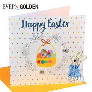 EG22055 5CM Patch de <span class=keywords><strong>lapin</strong></span> bleu fait à la main pour accessoires de col de chemise Motif de crochet pour carte de voeux pour garniture de crochet - Product Image 3