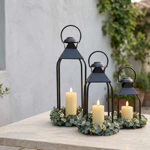 Lanternes porte-bougies en métal noir, style tendance des fabricants, pour la décoration de la maison et des événements - Product Image 6