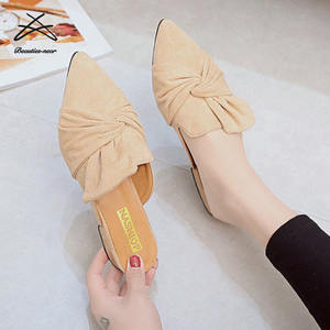 <span class=keywords><strong>Mules</strong></span> à nœuds pour femmes, nouvelles chaussures d'été plates, sandales décontractées à bout pointu, - Product Image 3