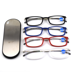 DOISYER Italy Design <strong>Mini</strong> Lady Anti Blue Light Round Metal <strong>Reading</strong> <strong>Glasses</strong> With case - Product Image 2