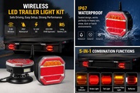 Kit d'éclairage LED sans fil rechargeable magnétique pour camping-cars et remorques