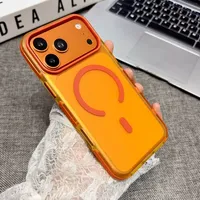 Coque de téléphone givrée translucide mate avec couleurs assorties pour iPhone 17 Pro Max, antichoc, magnétique et antidérapante