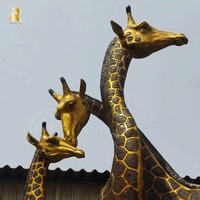 Décoration de jardin d'extérieur au design personnalisé Statues de girafe en bronze moulé grandeur nature Sculpture à vendre