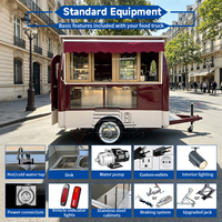 Remorque alimentaire vintage personnalisée, type camionnette, pour burgers, pizzas, hot-dogs, avec plaque de cuisson, pour la restauration rapide commerciale