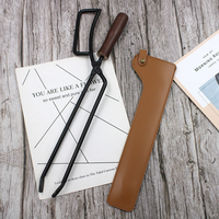 Étui de protection vintage en cuir PU pour pinces à bois de chauffage et barbecue, durable, portable, avec clip, pour camping, extérieur et pique-nique