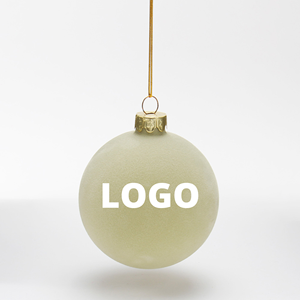 <span class=keywords><strong>Palline</strong></span> di Natale Lussuose in Vetro Decorate con Tessuto <span class=keywords><strong>Verde</strong></span> e Stampa Logo Personalizzata - Product Image 4