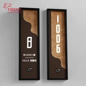 One-Stop Solution Maison Plaque D'immatriculation Signe Lumineux En Bois Logo Signe Porte Signalisation Hôtel Plaque De Porte Électronique avec Sonnette