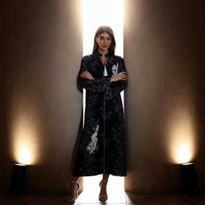 Vestido Largo de Fiesta Elegante y Lujoso Personalizado con Pedrería Termoadhesiva de Poliéster para Mujeres Musulmanas, Venta al por Mayor - Product Image 4