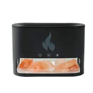 2023 latest Design Flame fireplace volcanic Aroma Diffuser Essential Oil Electric Portable Aromatherapy Warm Light & 7 LED light