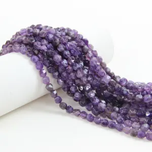 Natural 8mm Purple Amethyst Shining Star Cut Faceted round Beads Strand Loose Gemstone for Jewelry Making