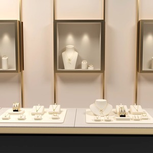 แท่นโชว์เครื่องประดับระดับไฮเอนด์แบบกำหนดเอง สำหรับจี้ สร้อยข้อมือ แหวน เคาน์เตอร์ ถ่ายทอดสด อุปกรณ์ประกอบฉากโชว์เครื่องประดับ - Product Image 5