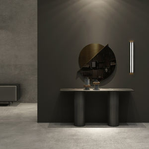 Pieds en acier inoxydable de conception simple, <span class=keywords><strong>table</strong></span> de <span class=keywords><strong>console</strong></span> noire et dorée, mobilier de salon moderne, <span class=keywords><strong>table</strong></span> d'entrée - Product Image 1