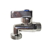 Robinet de lavabo moderne 1/2 pouce DN15 chromé en zinc à ouverture rapide pour eau froide, idéal pour salle de bain et buanderie