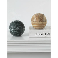 HZX marbre arabe décoration bouddha Ramadan Mubkhar brûleur mini travertin porte-encens boule de pierre brûleur d'encens en gros