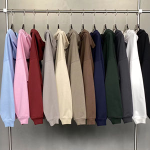 Sweat à capuche oversize en polaire laine/viscose de haute qualité, demi-zip, lourd, color block, gothique, uni, teint, personnalisable - Product Image 4