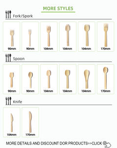 Muestra Gratuita, Vajilla Desechable Ecológica de Bambú al por Mayor, Tenedores y Cucharas Desechables Compostables de 170 mm para Restaurante y Hogar - Product Image 3