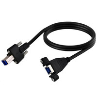 Cable de impresora USB 3.0 B macho a B hembra con tornillos de bloqueo para escáner de computadora