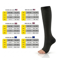 Kaos Kaki Kompresi Hitam Grosir, Model Open Toe, Dukungan Bertahap, Cocok untuk Musim Panas, Model Tanpa Jari, Setengah Paha, untuk Varises, Perawat