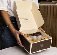 Boîtes d'emballage alimentaire personnalisables pour pâtisseries et pains avec design et taille imprimables, carton ondulé brun kraft