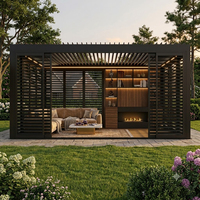 Auvent personnalisé en usine persienne réglable motorisée Gazebo solaire Pergola extérieure en aluminium bioclimatique avec revêtement en poudre LED