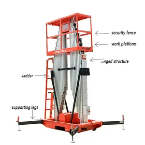 Double column aluminum alloy lifting platform scissor type high lift truck