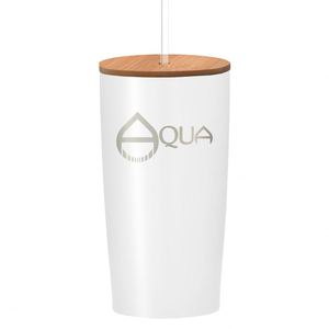 Hot Sales Customized Logo 20oz Double Wall Stainless Steel Vacuum <b>Flask</b> Tumbler Bamboo Lid Wholesale Promotion Insulated Thermos - Product Image 5