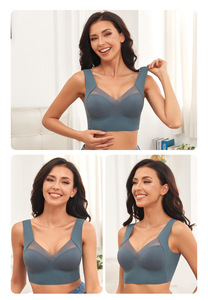 Sujetador sin Costuras para Mujer Talla Grande, Bralette sin Varillas con Cuello en V, Tirantes Anchos Fijos, Lencería Invisible de una Pieza para Mujeres Curvilíneas 3XL - Product Image 4