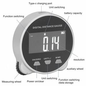 Regla Electrónica Digital con Rueda Medidora, Telémetro de 99m con Pantalla LCD, Medidor de Longitud Manual de Alta Precisión, Cinta Métrica - Product Image 2