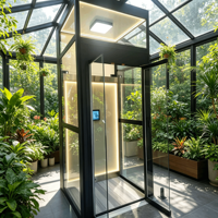 Ascenseur de villa résidentielle moderne de luxe, entraînement par traction sans engrenages, construction en acier inoxydable, multi-tension haute performance