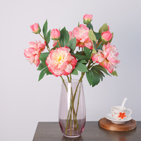 Offre Spéciale – Fleur Artificielle Pivoine à Deux Têtes, Décoration d'Intérieur, Fleur en Soie, Fleur en Plastique, Fraîche et Élégante, Ornement de Table à Manger