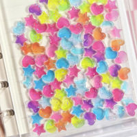 Carnet transparent à paillettes, carnet de comptes DIY, papeterie créative, carnet A7, carnet à paillettes étoiles en acrylique, carnet à paillettes liquides en acrylique