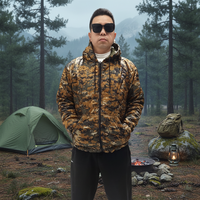 Sweat-shirt à capuche thermique matelassé en nylon léger imperméable MITO pour toutes les saisons, camouflage, pour le camping en plein air
