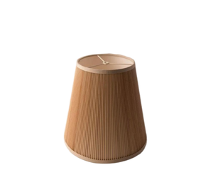 Abat-jour droit plissé fin kaki clair en tissu naturel à diffusion douce pour lampe de table ou de sol moderne - Product Image 1