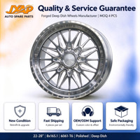 JAXP 22 24 26 28 pouces 8x165.1 Jantes forgées polies argentées à rayons profonds en H pour Ram 2500 Silverado 3500