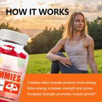 Gommes de créatine monohydrate pour la croissance musculaire et l'énergie des adultes, 3 g par jour, complément nutritionnel sportif