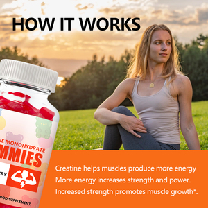 Gomitas de Creatina Monohidrato para el Crecimiento Muscular, Aumento de Niveles de Energía, 3g de Creatina Monohidrato por Gomita - Product Image 2