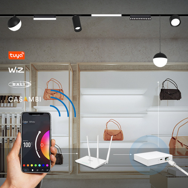 New Magnetic Smart Lighting Recessed Cob 24V Low Voltage Dali Matter Knx Spotlight Led Ceiling Magnetic Track Light for Office
