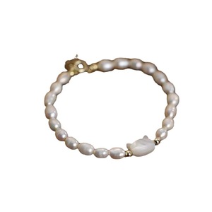 Pulsera de Cadena Chapada en Oro de 14K con Perlas Naturales de Agua Dulce y Plata <span class=keywords><strong>Tai</strong></span> 925 con Forma de Animalito para Mujer, Joyería Clásica MAY - Product Image 4
