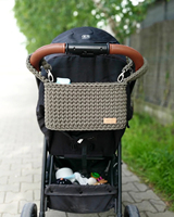 Sac de rangement pour poussette à fermeture éclair Matériau en tissu de coton avec cordon en coton