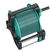 Selang PVC Tahan Lama 15m 1/2" CNS untuk Cuci Mobil & Berkebun, Selang Air Taman Portabel, Dapat Ditarik & Disesuaikan, Set Gerobak Selang Air dengan Penggulung, Dapat Dipasang di Dinding