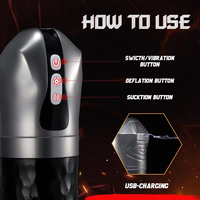 3-in-1 Automatischer Deep-Throat-Masturbator mit Saug- und Vibrationsfunktion, Elektrischer Zungenleck-Maschine für Männer