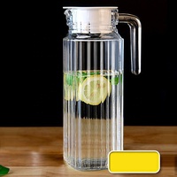 Pichet à Eau Froide Épais Moderne en Verre Transparent avec Couvercle, Idéal pour Thé ou Jus