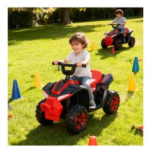 รถยนต์ของเล่นไฟฟ้า 4 ล้อ โครงพลาสติก ดีไซน์ปลอดภัย ขับเคลื่อนด้วยแบตเตอรี่ เล่นเพลง MP3 ได้ ทนทาน เหมาะสำหรับเด็กอายุ 2 ถึง 4 ปี - Product Image 2